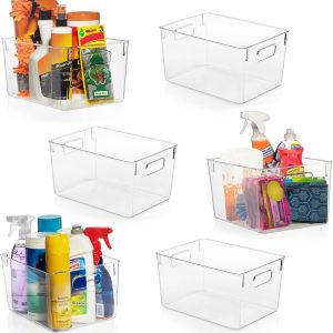 ClearSpace Clear Plastic Storage Bins – Pantry Organizers & Storage Containers, Cabinet Organizer - Home Organization Must Haves for Kitchen, Laundry Room, Office, Closet, Garage & Freezer